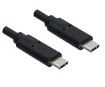 DINIC USB 3.2 Kabel Typ C-C Stecker, schwarz, 2m, unterstützt 100W (20V/5A) Aufladung, Polybag